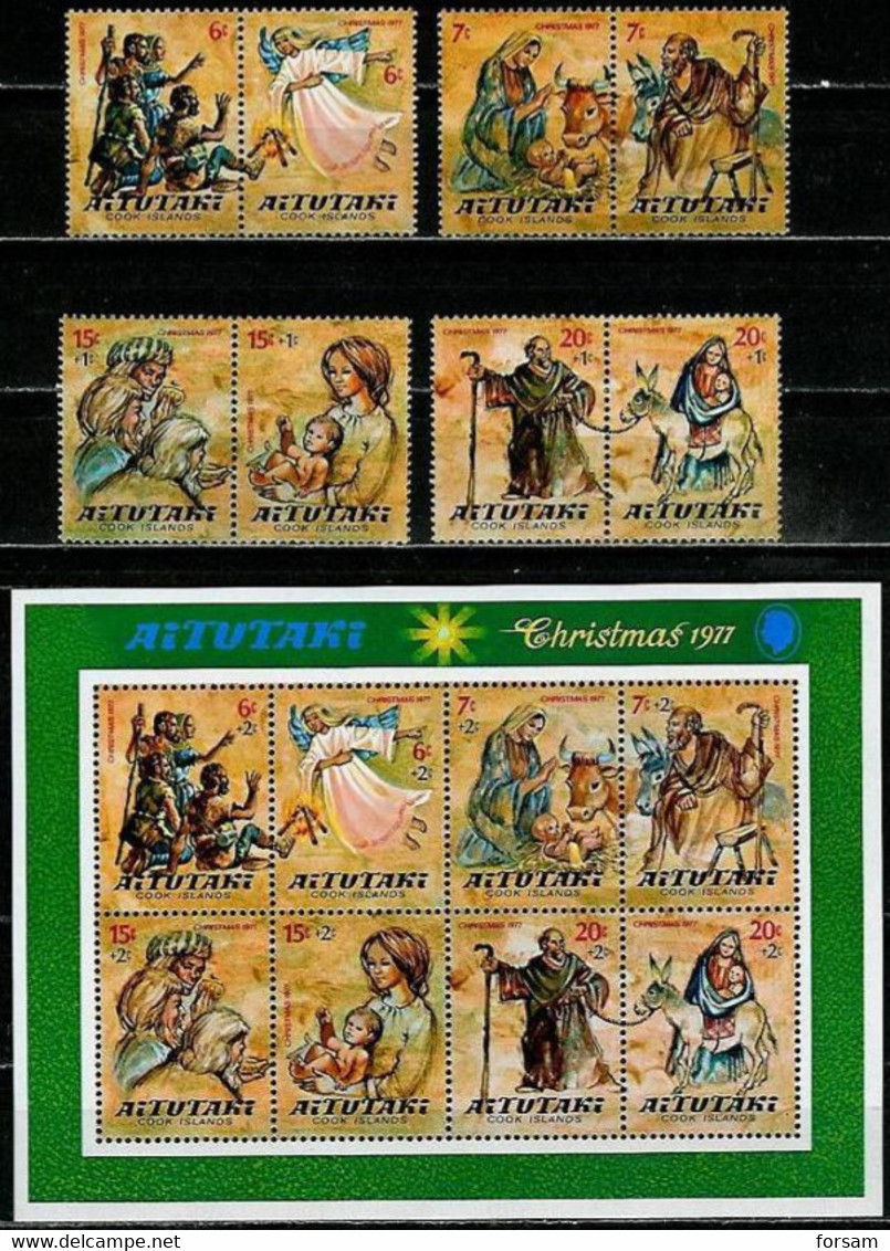 AIUTUTAKI..1977..Michel # 262-269 ( 4 Paare ) + Block 16...MNH...MiCV - 5.80 Euro. - Aitutaki