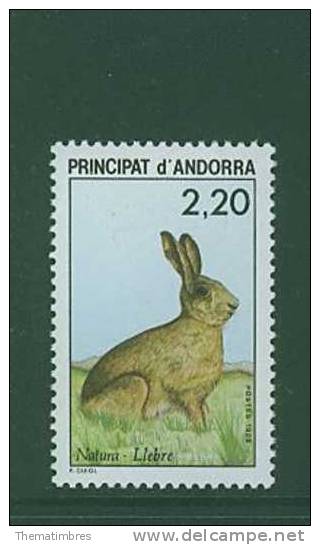 N0067 Lievre 374 Andorre 1988 Neuf ** - Rabbits