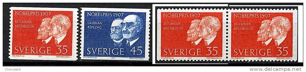 Suède ** N° 580/581 - 581a - 580ab - Lauréats Du Prix Nobel - Neufs