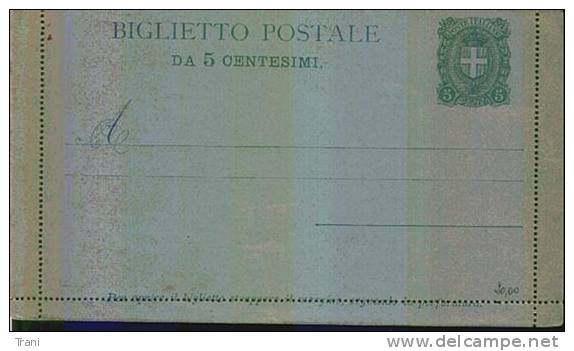 BIGLIETTO POSTALE - BIGOLA - Anno 1889 - Stamped Stationery