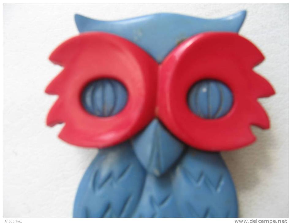 SUR LE THEME DE LA CHOUETTE  SUPERBE CHOUETTE /  HIBOU  BROCHE EN PLASTIQUE - Tiere