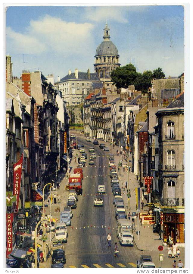Boulogne Sur Mer--1976--La Grand Rue Et La Basilique Dédiée à ND De Boulogne (animée,voitures Et Commerces) ,cm - Boulogne Sur Mer