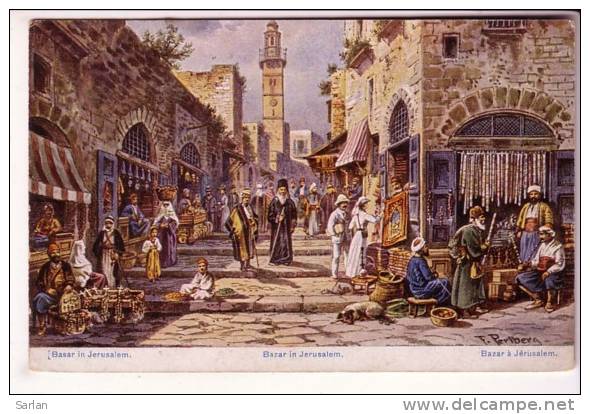 LOT-KO , PALESTINE , Bazar A JERUSALEM , Illustration De F PERLBERG - Palestine