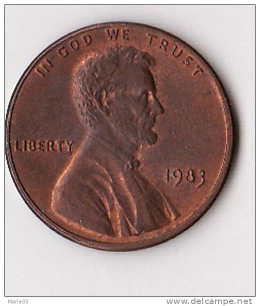 One Cent - Lincoln - 1983 - 1959-…: Lincoln, Memorial Reverse
