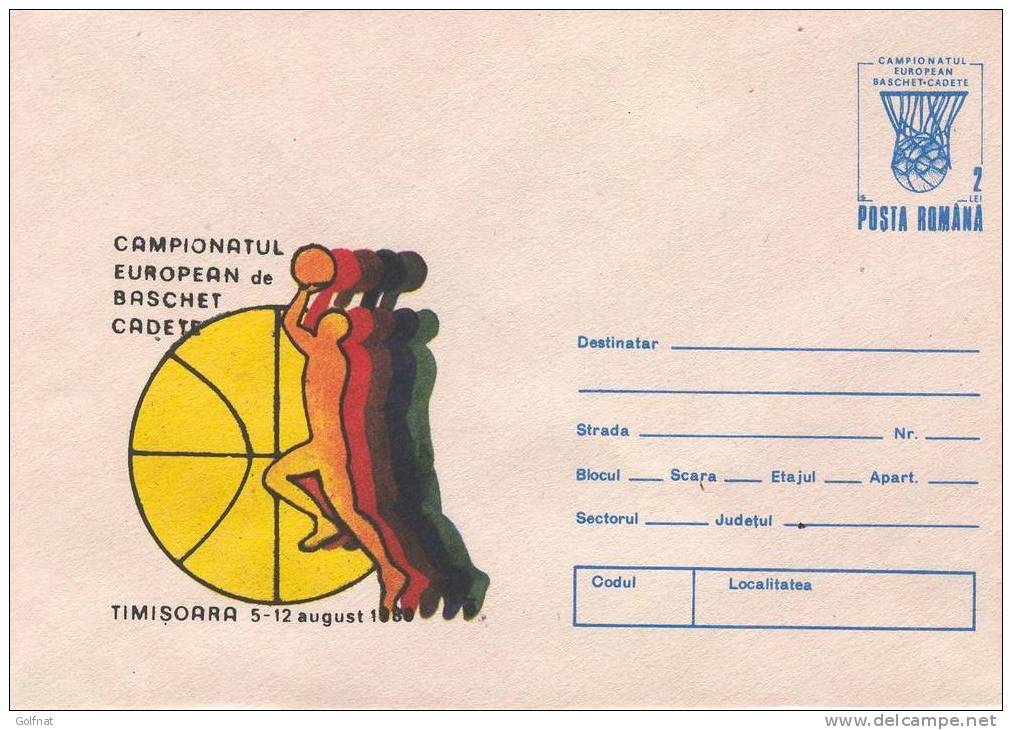 ENTIER POSTAL ROUMAIN DE 1989 BASKET CHAMPIONNAT EUROPEEN CADET - Basketball