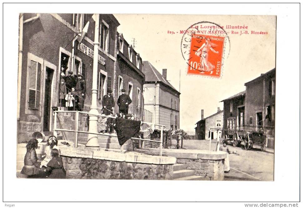 CPA---54--- Mont Saint Martin  --- RUE J.B. BLONDEAU   ----CAFE BARTHELEMY - Mont Saint Martin