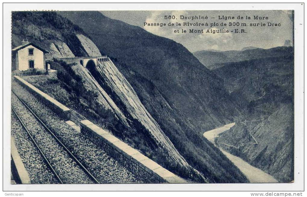 I5 - Dauphiné - Ligne De La MURE - Passage De La RIVOIRE à Pic De 300 M Sur Le Drac Et Le Mont Aiguille (1925) - La Mure