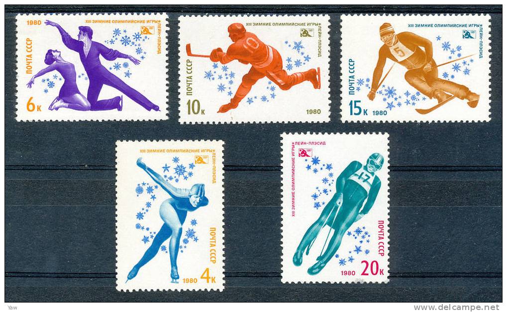 RUSSIA 1980 GIOCHI OLIMPICI INVERNALI ´80 A LAKE PLACID, NEW YORK .SERIE COMPLETA. MNH** - Winter 1980: Lake Placid