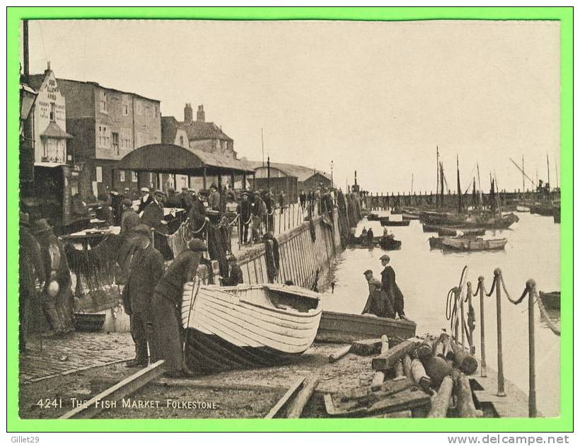 FOLKESTONE, UK  - THE FISH MARKET - ANIMATED IN CLOSE UP - PUB. J. SALMON - - Folkestone