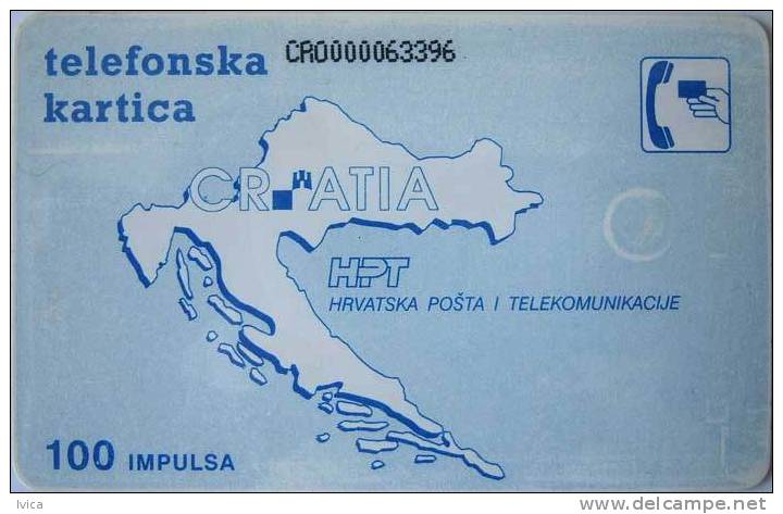 CROATIA - 1992/TK01 - KRAŠ No Logo - Shell - Cherry - 03/92 - 23.438 - Croatie