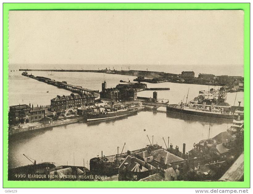 DOVER, UK - HARBOUR FROM WESTERN HEIGHTS - PUB. J. SALMON - - Dover