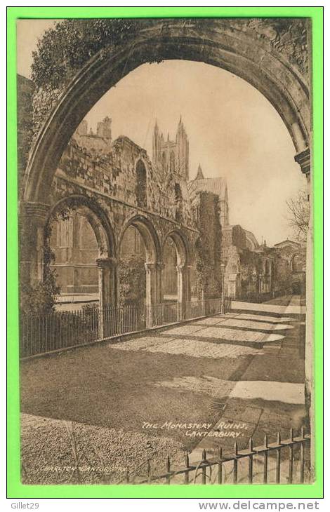 CANTERBURY, UK  - THE MONASTERY RUINS - J. G. CHARLTON - - Canterbury