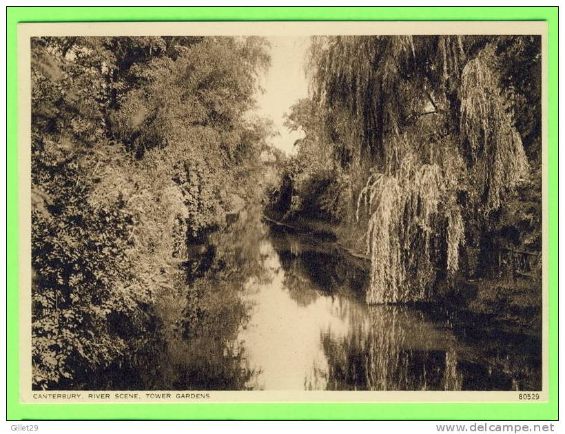 CANTERBURY, UK  - RIVER SCENE, TOWER GARDENS - PUB. PHOTOCHROM CO LTD - - Canterbury