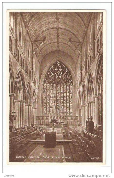 Carlisle Cathedral,Choir & East Window  ,Valentine's Post Card - Carlisle