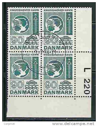 DENMARK  - Constructions Du Génie - Marginal Block Of 4 - Yvert # 544 - VF USED - Used Stamps