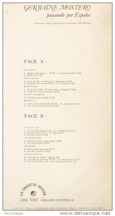 Germaine Montero : Paseando Por Espana - Otros - Canción Española