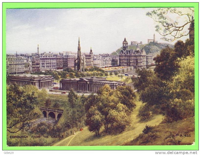 EDINBURGH, SCOTLAND - THE CITY FROM THE CASTLE - ANIMATED - VALENTINE & SONS LTD - - Midlothian/ Edinburgh