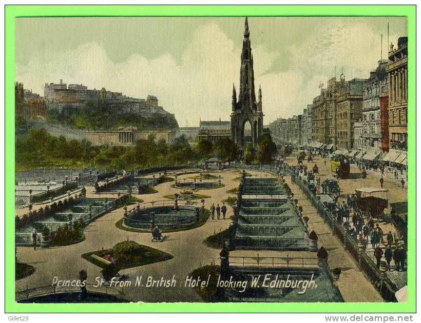 EDINBURGH, SCOTLAND - PRINCES STREET FROM N. BRITISH HOTEL LOCKING WEST - ANIMATED - - Midlothian/ Edinburgh