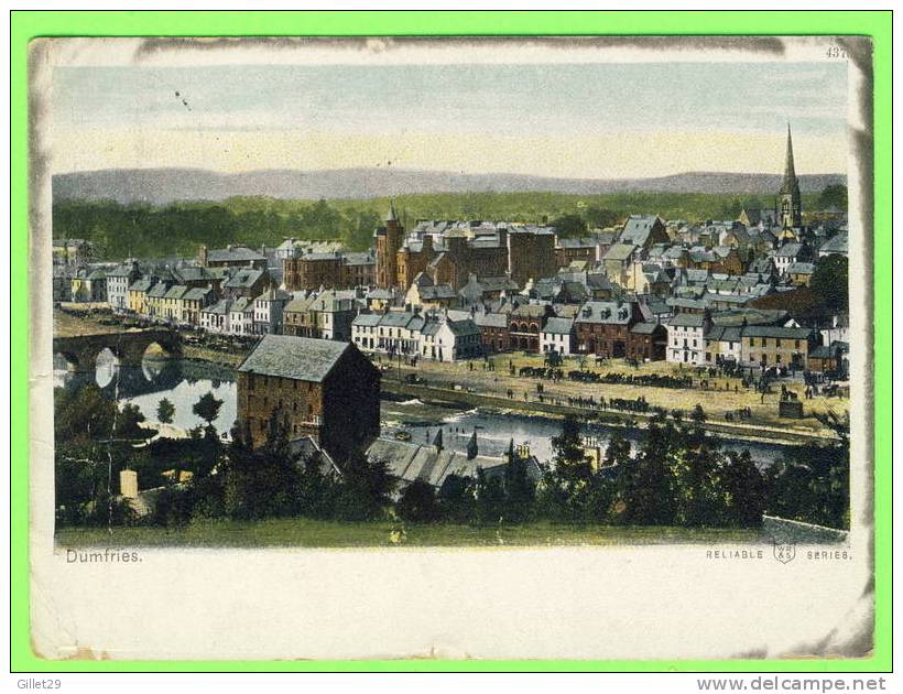 DUMFRIES, SCOTLAND - VIEW OF THE CITY - RELIABLE SERIES - CARD TRAVEL IN 1904 - 3/4 BACK - - Dumfriesshire