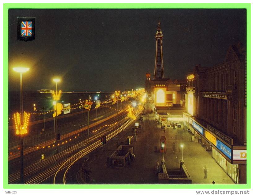 BLACKPOOL, UK - CENTRAL PROMENADE AND TOWER - ILLUMINATIONS - - Blackpool