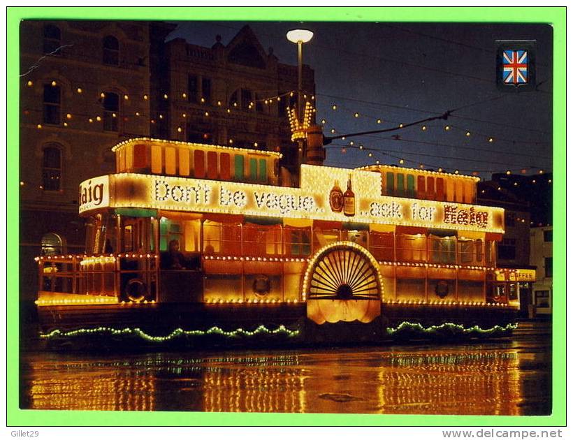 BLACKPOOL, UK  - ILLUMINATED TRAM - PADDLE STEAMER - - Blackpool