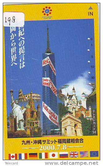 Telecarte Statue Of Liberty (198) Statue De La Liberte New York USA  Phonecard Japan - FRANCE ITALY  REALTED - Paesaggi