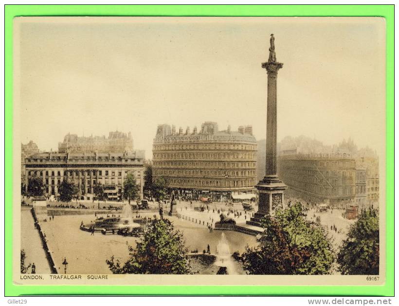 LONDON, UK - TRAFALGAR SQUARE - ANIMATED - PUB. PHOTOCHROM CO LTD - - Trafalgar Square