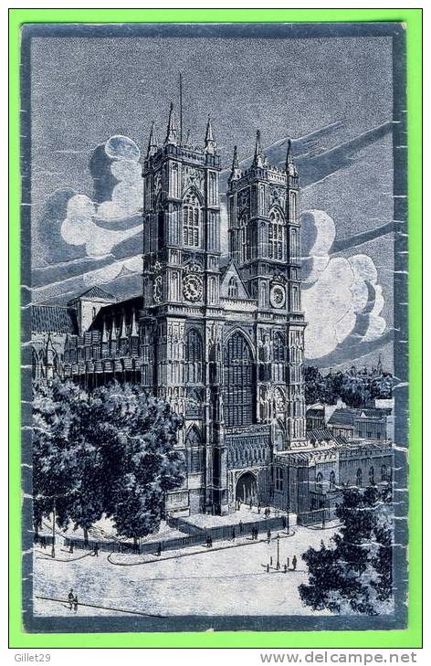 LONDON, UK - WEStMINSTER ABBEY - SILVERSHEEN POSTCARD BY VALENTINE & SONS LTD - - Westminster Abbey