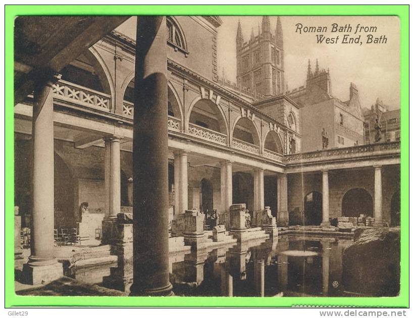 BATH, UK  - ROMAN BATH FROM WEST END - VALENTINE´S SERIES - - Bath