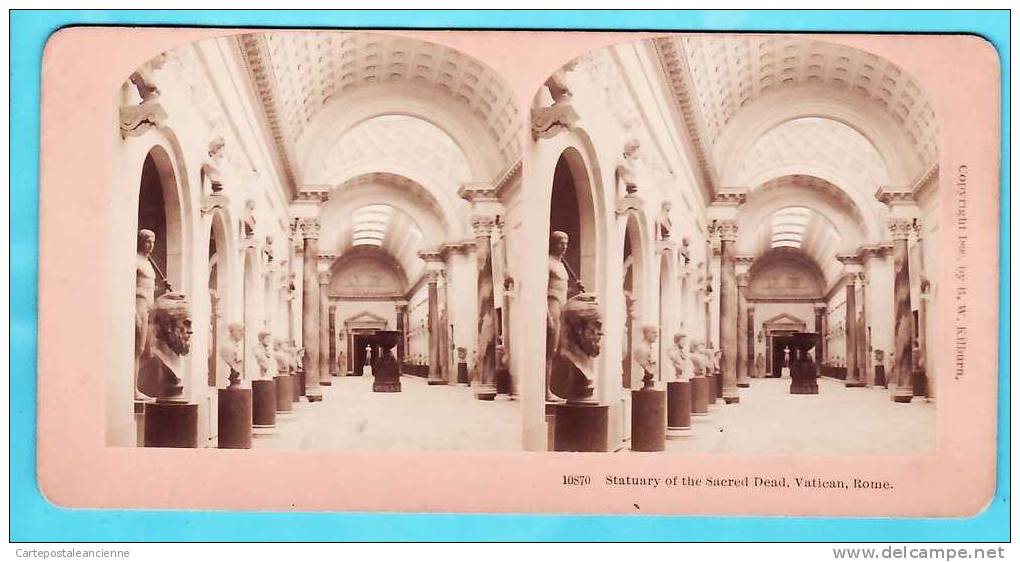 Peu Commun  VATICAN ROME Copyright 1896 STATUARY SACRED DEAD By KILBURN LITTLETON Stereoview 10870 ITALY ITALIA /P15 - Photos Stéréoscopiques