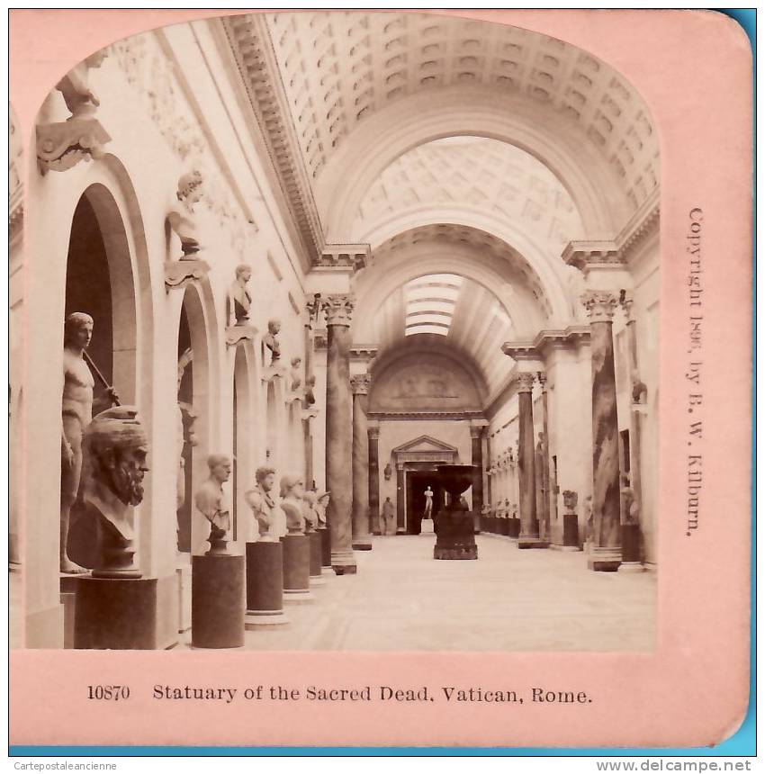 Peu Commun  VATICAN ROME Copyright 1896 STATUARY SACRED DEAD By KILBURN LITTLETON Stereoview 10870 ITALY ITALIA /P15 - Photos Stéréoscopiques