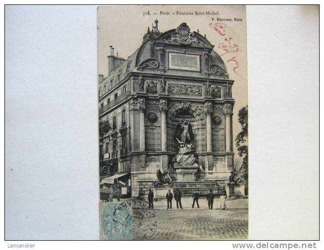 CPA Paris - Fontaine Saint Michel - 1905 - Arrondissement: 03