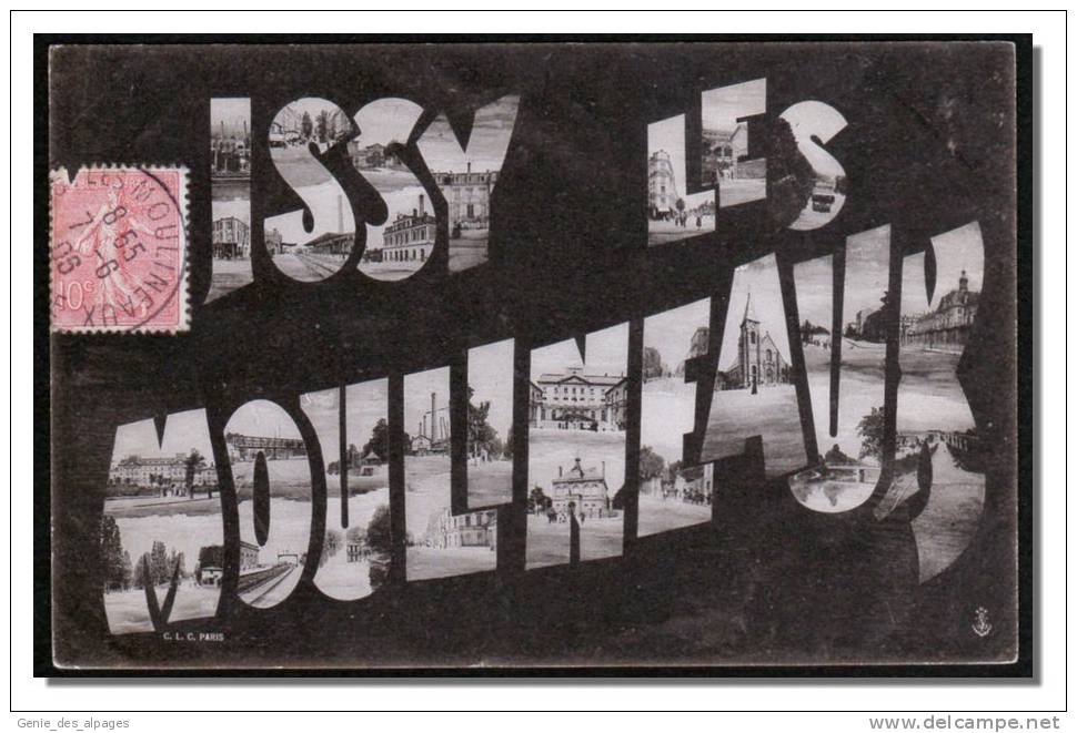 92  ISSY Les Moulineaux,  CPA Multivues Dans Texte, Voyagé En 1906 - Issy Les Moulineaux