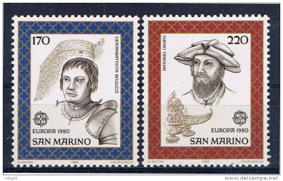 RSM+ San Marino 1980 Mi 1212-13** EUROPA - Unused Stamps