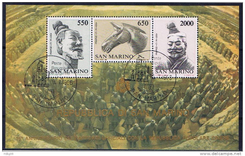 RSM+ San Marino 1986 Mi 1345-47 Bl.10 - Used Stamps