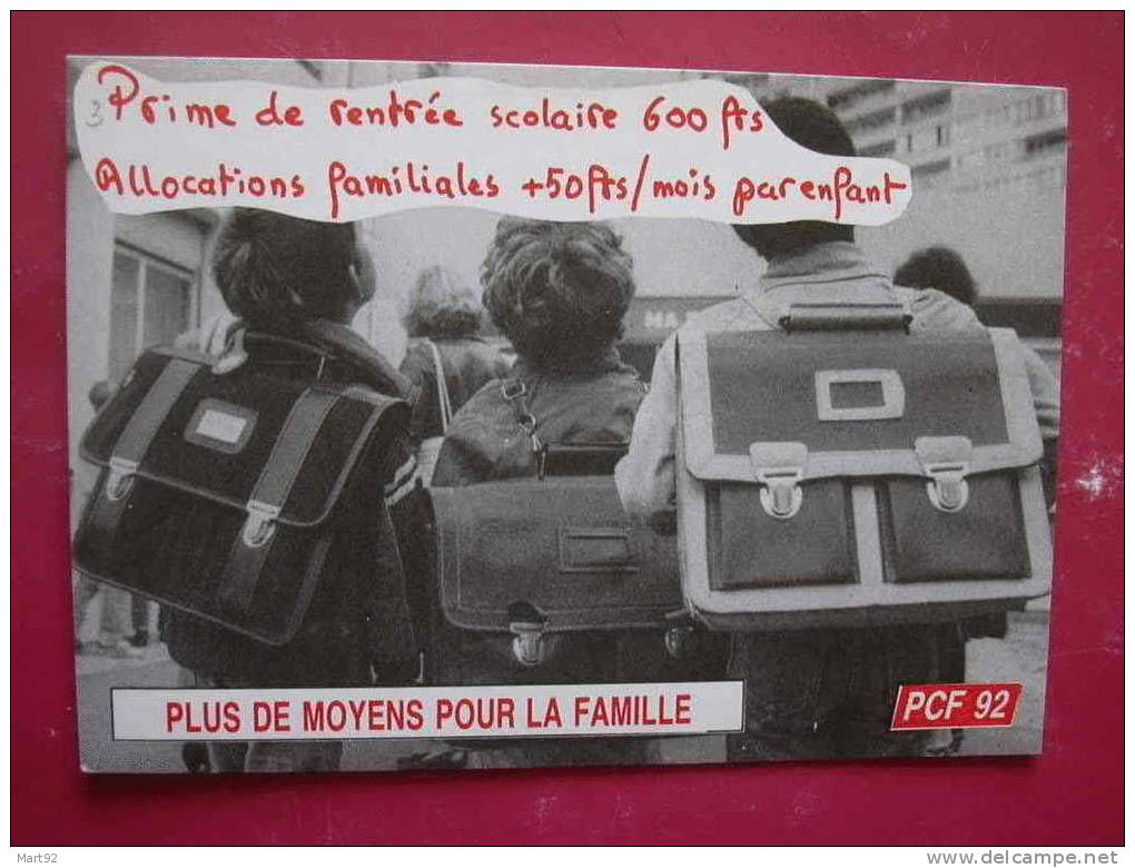 PCF 92 RENTREE SCOLAIRE - Syndicats