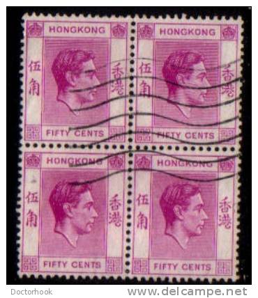 HONG KONG   Scott #  162   F-VF USED Block Of 4 - Usados