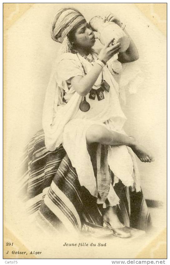 ALGERIE - Jeune Fille Du Sud - Bijoux - Eau Boisson - Niños