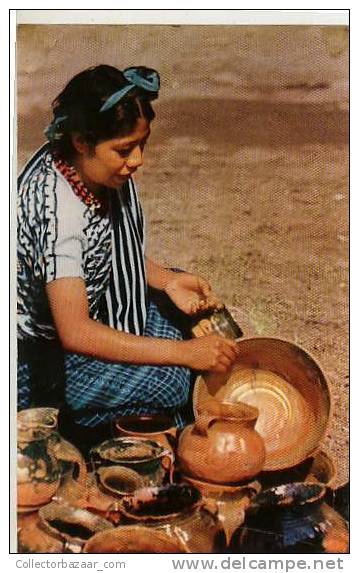 VINTAGE Ca1900 POSTAL POSTCARD ETHNIC NATIVE INDIANS Guatemala Woman Mujer Working Handcraft Trabajando Artesanías - Sin Clasificación