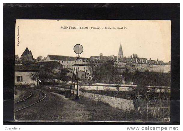 86 MONTMORILLON Ecole Cardinal Pie, Vue Générale, Voie Chemin De Fer, Ed Fontenaille, 1914 - Montmorillon