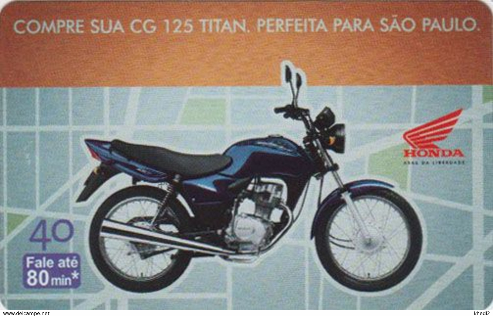 Télécarte BRESIL - MOTO HONDA - MOTOR BIKE BRAZIL Brasil Phonecard - Motorrad / Telefonica - 04 - Brasilien