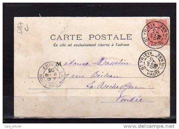 87 ST YRIEIX Ruisseau De La Loue, Moulin De La Folie, Ed MTIL 128, Haute Vienne, 1903 - Saint Yrieix La Perche