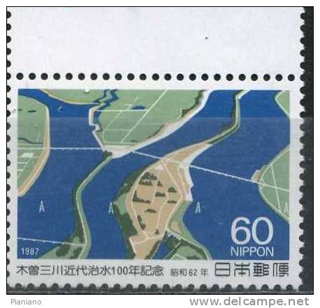 PIA - JAP - 1987 : 100° De L´ Endiguement Des Trois Rivières De Kiso - (Yv 1644) - Ungebraucht