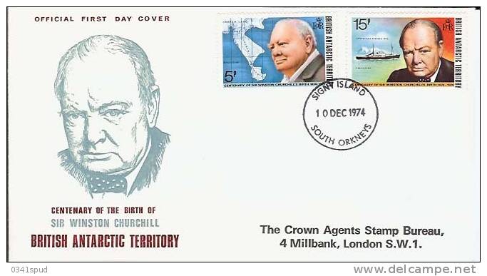 1974  Grande Bretagne  British Antartic Territory  FDC Churchill - FDC