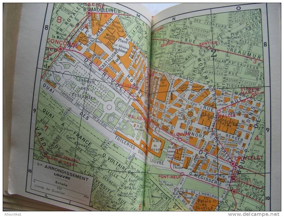 PLAN DE PARIS PAR ARRONDISSEMENT NOMENCLATURE AV STATION DE METRO /AUTOBUS/REPERTOIRE/CARTE S EDITEUR LECONTE PARIS 1965 - Europa