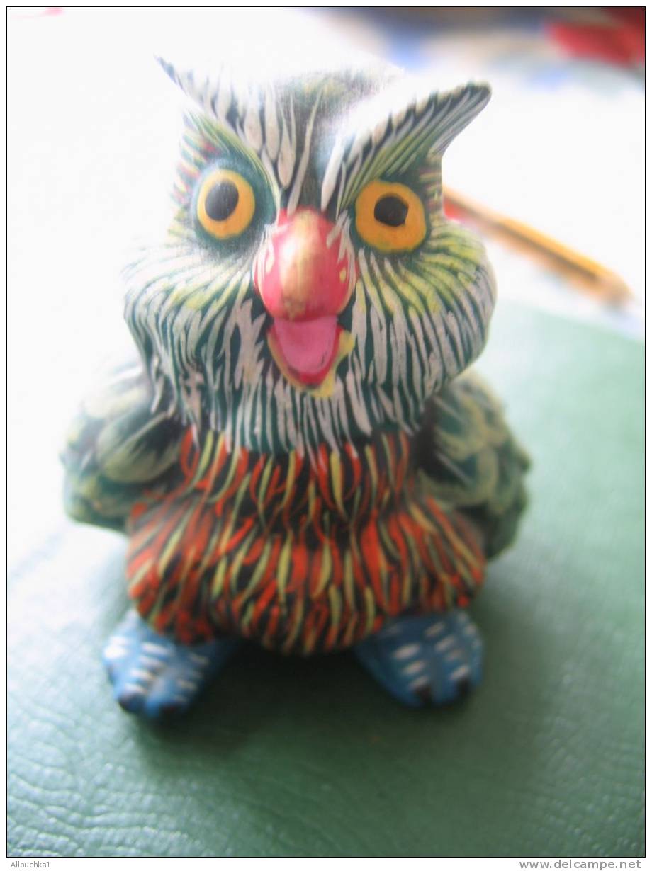 MINIATURE DECORATIVE SUR LE THEME DE LA CHOUETTE LE HIBOU  EN CERAMIQUE  HAUTEUR 6.7 CM - Tiere