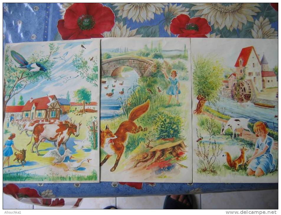 ANCIEN JEU DE SOCIETE DES ANNEES 60 / 4 PUZZLES THEME DE LA FERME DANS SA BOITE D'ORIGINE - Puzzle Games