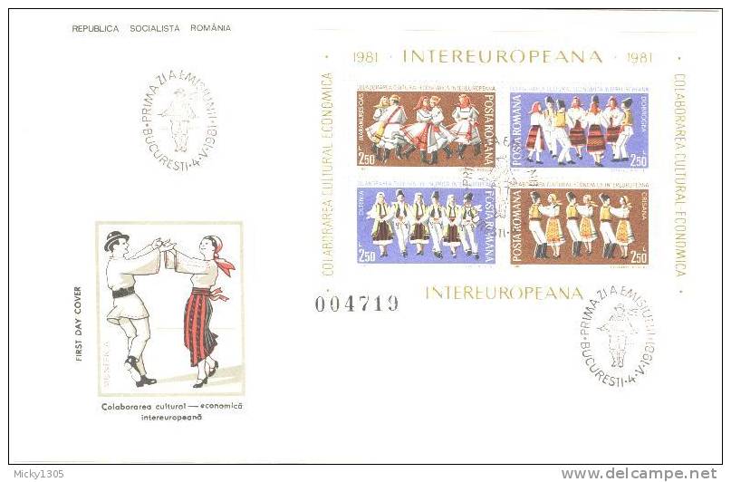 Rumänien / Romania - Block 178/179 / Miniature Sheet -  FDC (#029) ## - Tanz