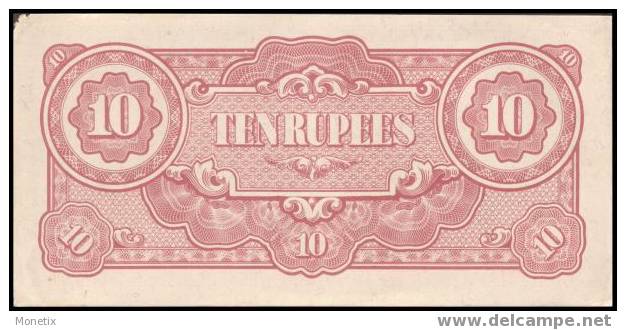 Burma #16b-2, 10 Rupees, ND (1942-44), VF - Myanmar