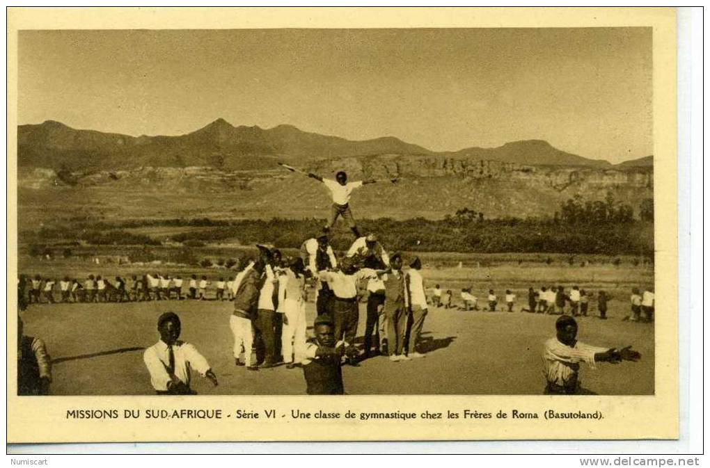 CPA...MISSIONS DU SUD AFRIQUE...ANCIENNEMENT BASUTOLAND...CLASSE DE GYMNASTIQUE CHEZ LES FRERES DE ROMA...ANIMEE... - Lesotho